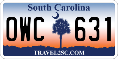SC license plate OWC631