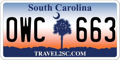 SC license plate OWC663