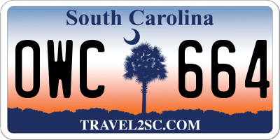 SC license plate OWC664
