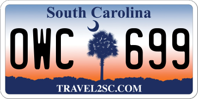 SC license plate OWC699