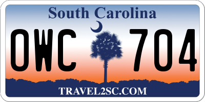 SC license plate OWC704