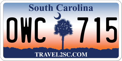 SC license plate OWC715