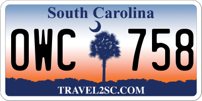 SC license plate OWC758