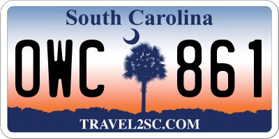 SC license plate OWC861