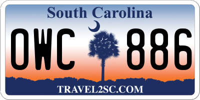SC license plate OWC886