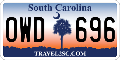 SC license plate OWD696