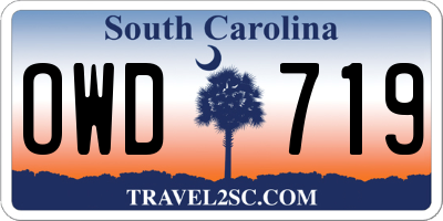 SC license plate OWD719