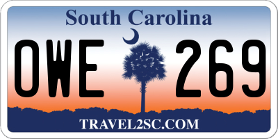 SC license plate OWE269