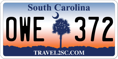 SC license plate OWE372