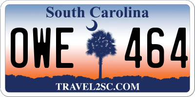 SC license plate OWE464