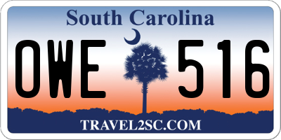 SC license plate OWE516