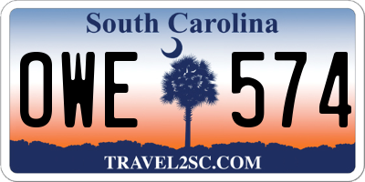 SC license plate OWE574