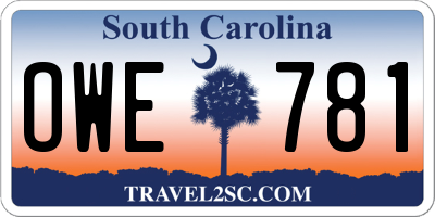 SC license plate OWE781