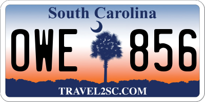 SC license plate OWE856