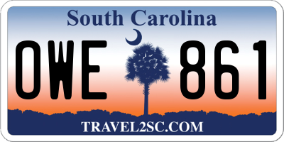 SC license plate OWE861