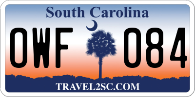 SC license plate OWF084
