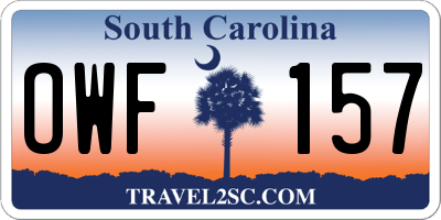 SC license plate OWF157