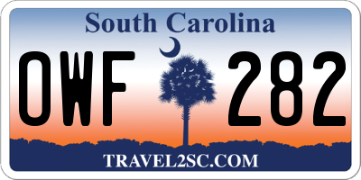 SC license plate OWF282