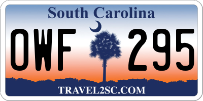 SC license plate OWF295