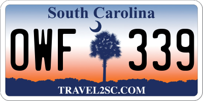 SC license plate OWF339