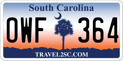 SC license plate OWF364