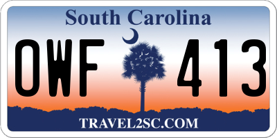 SC license plate OWF413