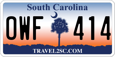 SC license plate OWF414