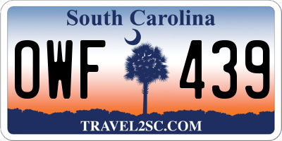 SC license plate OWF439