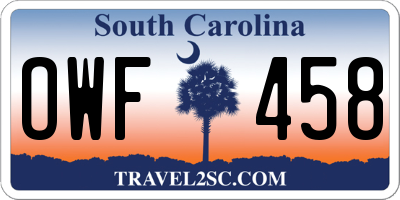 SC license plate OWF458