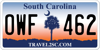 SC license plate OWF462