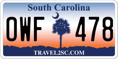 SC license plate OWF478