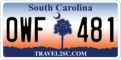 SC license plate OWF481