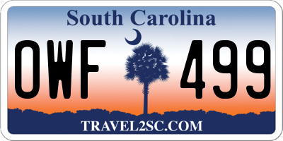 SC license plate OWF499