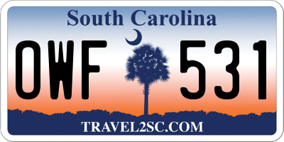 SC license plate OWF531