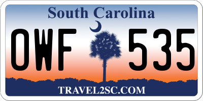 SC license plate OWF535