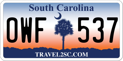 SC license plate OWF537