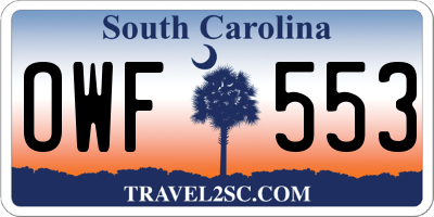 SC license plate OWF553