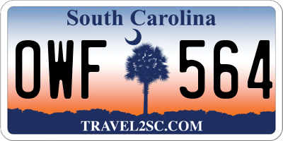 SC license plate OWF564