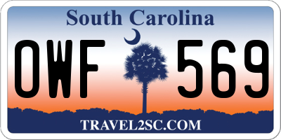 SC license plate OWF569