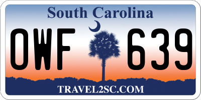 SC license plate OWF639