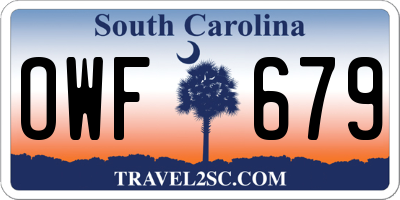 SC license plate OWF679