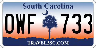 SC license plate OWF733