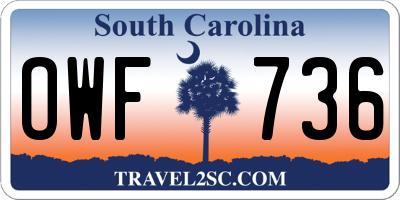 SC license plate OWF736