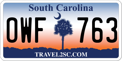 SC license plate OWF763