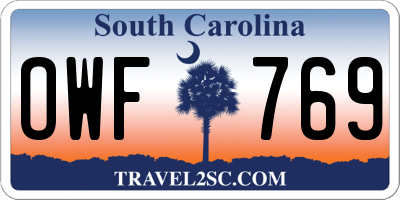 SC license plate OWF769