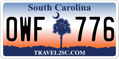 SC license plate OWF776