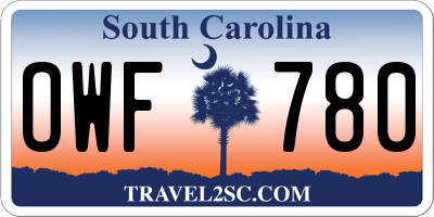 SC license plate OWF780