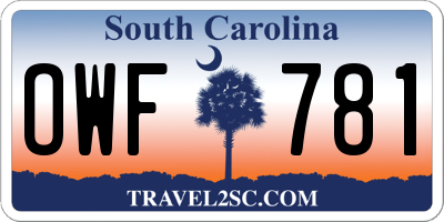 SC license plate OWF781