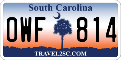 SC license plate OWF814