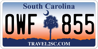 SC license plate OWF855